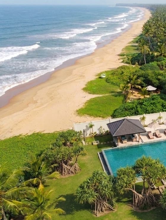Artist’s impression of the open beach running north from the property, with surf along the sand.